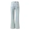 Pantaloni attivi Donna Denim Gamba larga Donna Vita alta Sottile drappeggio Abito casual da donna Petite