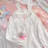 Blouses pour femmes japonais printemps automne femme blanche lolita blouse sweet cotton blusas mignon kawaii preppy style girl mh974