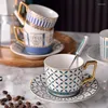 Cups Saucers Nordic Style Espresso Coffee Cup Porcelain Minimalist White Ceramic Tea European Vaso Plegable Dinner Sets BD50BD