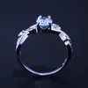 Cluster Rings Luxury Big Silver 925 Original med blå färger CZ Zircon Stone For Women Fashion Wedding Engagement Gifts Cluster Brit22