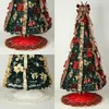 Christmas Decorations Tree Skirt Red Round Printed Santa Claus Festive Home Blanket