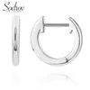 Huggie Hoop Earrings Sodrov Silver Earings Classic Small 12mm Round For Women 925 Sterling Jewelry