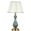 Table Lamps Jingdezhen Ceramic Lamp Modern Simple LED For Living Room Bedroom Bedside Green Gourd Shape