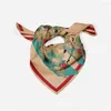 Scarves 53cm Chinese Style He Le Tu Luxury Woman Silk Square Scarf Bandana Headband Fashion Hijabs Adult Muslim Neckerchief Accessories