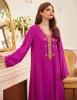 Ethnische Kleidung Eid 2023 Frauen Dubai Händesewn Strasssteine Abaya Kleid Maxi Loose Jelleba Arabisch Saudi -muslimische Kleid Marokko Cave Party Islam