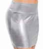 Jupes 2023 Sexy Micro Jupe Latex Faux Cuir Serré Hanche Mince Taille Basse Crayon Paquet
