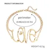 Choker Vedawas Letter Love Metal Necklace For Women Retro Punk Multilayered Gold Color Link Chain Neck Sticking Jewelry