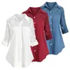 Bluzki damskie koszule damskie bluzka damskie topy długie rękaw czyste kolor do koszuli zewnętrznej sprężyna hora22