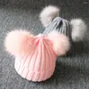 Blankets Adult Winter Brand Cap Double Real Fur Ball Pom Poms Hat For Lady Knitted Skullies Women Beanies 1-3 Years Old Blanket