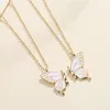 Chaînes Beauté Papillon Pendentif Colliers Assortis Pour Femmes Cadeau Spécial Mère Fille Fine Chaîne Sautoirs Soeur Ami GiftChains