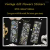 Geschenkomschakeling 3 -stcs Flowers Stickers Scrapbooking Supplies Deco Vintage Aesthetic DIY Labels Decoratieve bronzen dagboek Steersbureau Sticker