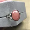 Cluster Rings 15x12mm Top Natural Red Rhodochrosite Ring For Woman Man Argentina Oval Beads Silver Crystal Stone Adjustable Jewelry