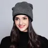 Gorros grisões/caveira tampa Mosnow lã Chapéus de inverno para mulheres elegantes camadas duplas de malha de malha grossa 2023 chapéu feminino #mz724