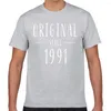 Men's T Shirts Tops Shirt Men Original Since 1991 Distressed In Funny Vintage Geek Custom Male Tshirt XXX