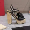 Buckle130 mm Chunky Heel Sandals Platforma Buty na wysokim obcasie Super High Evening Buty Kobiety luksusowe projektanci na wysokim obcasie Kostki Factory Factory Factory Factory Factory