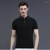 Polos pour hommes TJ-TingJun 2023 couleur unie été polos hommes coton à manches courtes respirant Anti-boulochage marque Hombre grande taille S-4XL