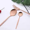 Ensembles de vaisselle noire Gold Matte Set Fork Spoon Coublées couteaux 24pcs