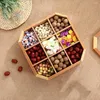 Pillow Wooden Dried Fruit Box With Lid Multi Compartments Snack Storage Container Sectional Tray For Candy Dry Fruits Nuts