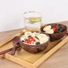 Ciotole Ciotola in cocco naturale Protezione Stoviglie in legno Cucchiaio Insalata di frutta Set da cucina con guscio creativo