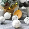 Christmas Decorations 7cm Tree Decorative Ball Ornaments Pendant 12Pcs/Pack Silver Hollow Out Xmas Decor Baubles For Home