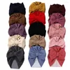 Bérets Solide Couleur Bébé Chapeau Mignon Arcs Turban Chapeaux Mode Chaud Bonnet Élastique Bandeau Bonnet D'hiver Petit Skullies Bonnets Casquettes Filles Garçon