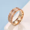 Bröllopsringar Est Fresh 585 Rose Gold Color Ring For Women Trendy Jewelry Dazzling CZ Stone Stora moderna Anillos