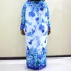 Этническая одежда Элегантные женщины платья осень 2023 г. Beauty Blue Flower