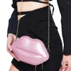 Bolsos de noche, bolso de cadena de hombro con labios bonitos creativos, bolso de mensajero de lápiz labial de moda Simple para mujer, fiesta de San Valentín/regalo de cumpleaños