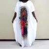 エスニック服ボヘミアン2023夏のファッションアフリカンドレスヒョウ花柄プラスサイズのローブfor femme Daily Clothing Casual Polyester