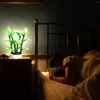 テーブルランプデスクの雰囲気の夜の光のあるLEDランプルーム装飾ナイトベッドルームホームデコレーションベッドサイドリーディングのためのライト