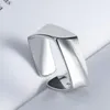 Clusterringen verzilverde eenvoudige vierkante geometrische figuur vrouwen ring paar klassieke charmes handgemaakte vinger sieraden geschenken dropcluster