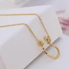 Pendant Necklaces Simple Letter Necklace Fashion Link Chain Luxury Gold Color Birthday Gift To Her