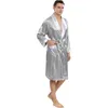 Mäns sömnkläder Män Robe Bathrobe faux Silk 2st Robesports Passar Casual Nightwear Set Satin Kimono klänning Male Underwearmen's