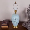 Table Lamps Blue Lotus Chinese Ceramic Lamp Wedding Home Decor Living Room Classical Porcelain Desk Light H 62cm 1627