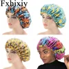 Beanies Beanie/Skull Caps Women Extra Large Sleep Cap African Print Hair Bonnet Satin Lined Night Turban Hat Ladies Headwear1