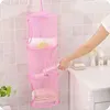 Storage Boxes Hanging Mesh Space Saver Bags Organizer 3 Compartments Toy Basket For Kids Room Organization Bag