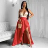 Skirts Black/red/blue High Waist Side Split Irregular Skirt For Women Fashion Cascading Ruffles Loose Big Swing Party Club