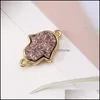 Charms Colorf Resin Stone Palm Pendent Gold Charm Pendants Jewelry Accessories For Women Necklace Bracelet Drop Delivery Findings Com Dht6F