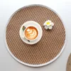 Table Mats Round Woven Placemats Nordic Style Dining Pad Mat Cotton Linen Potholders Shooting Props Home Jute Decorative