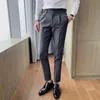 Herenpakken blazers zomerheren pak broek casual slanke fit witte zwarte trouwjurk mannen broeken zakelijk formeel voor menmen's