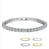 Una fila tre file piene di bracciali zirconi diamanti cristalli di Swarovskis Fashion Ladies Regali del bracciale Bracciale di Natale204O5564050