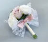 Fleurs De Mariage Bouquets faits à la main Bouquet artificiel bordeaux blanc mariées Ramo De Novia Mariage 2023