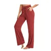 Women's Sleepwear Sleep Bottom Women Cotton Long Pant Home Pajamas Soft Slip Summer Pants Drawstring Big Size Sexy Solid Color Casual