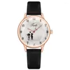 Orologi da polso Orologi da donna alla moda Orologio da polso da donna con cinturino in pelle da polso in oro rosa da donna per regalo per ragazza Relogio Feminino