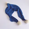Bérets Bonnet d'oreille tricoté pour enfants 2023 Filles Chapeau Écharpe Tout-en-un Automne et hiver Hommes Big Hair Ball Fairy Cape Type Laine