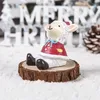 Juldekorationer dekoration Santa träd figurer Fairy Garden Decor Snow Landscape Model Ornaments Harts Miniatures