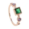 Кластерные кольца модные ювелирные украшения 3pcs/set Элегантное красочное овальное кольцо CZ для женщин квадрат розового золота.