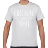 Men's T Shirts Tops Camisa Men Original desde 1991 angustiados em Camiseta masculina personalizada de Geek Funny Vintage XXX