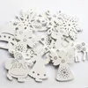 Kerstdecoraties 10 stks hout met 2m touwboom hanger hangend ornament herten angel santa claus xmas feest decor home decoratie 62859