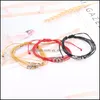 Cadeia de link Trendy Handmade Mtilayer Colourf Cera corda de cera Tecida Tecido Bohemian Bracelet Friendship Braided Jewelry Gift for Drop Delive